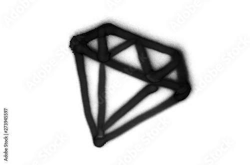 Graffiti gemstone sign sprayed on white isolated background