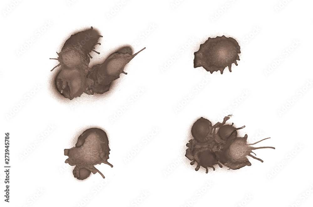 Fototapeta premium Graffiti liquid blots sprayed on white isolated background
