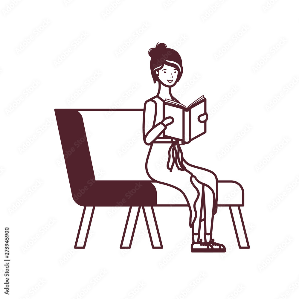 silhouette of woman sitting on chair with book in hands silhouette of woman sitting on chair with book in hands