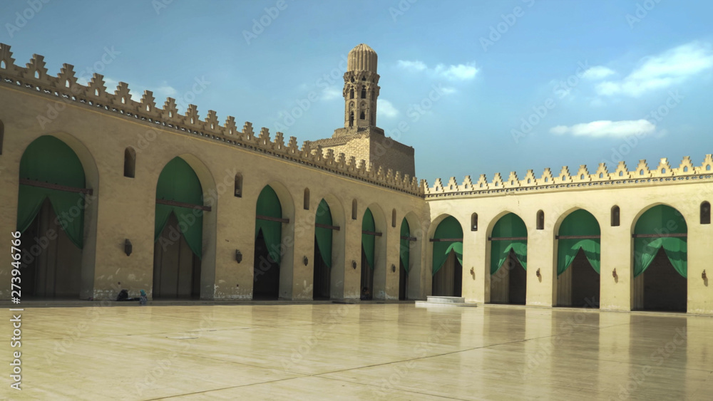 Fototapeta premium the al hakim mosque courtyard in cairo, egypt