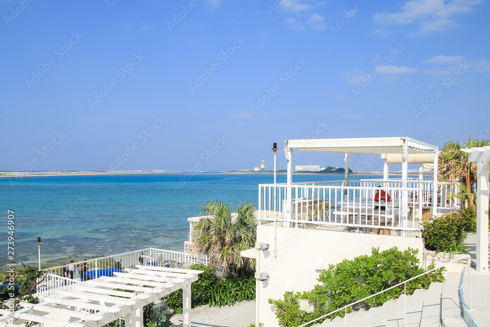 Fototapeta premium umikaji terrace, hot place for shopping and cafe in Okinawa