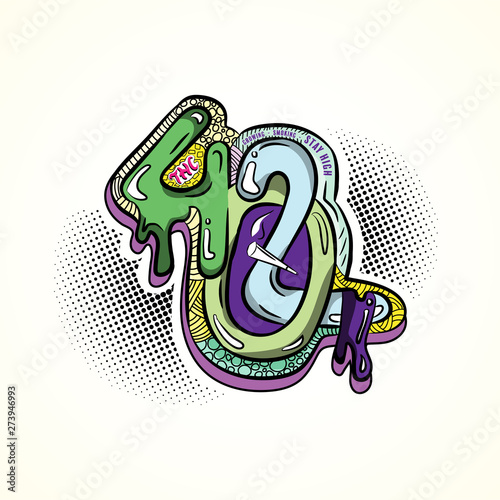 doodle logo 420 medical marijuana colorful design