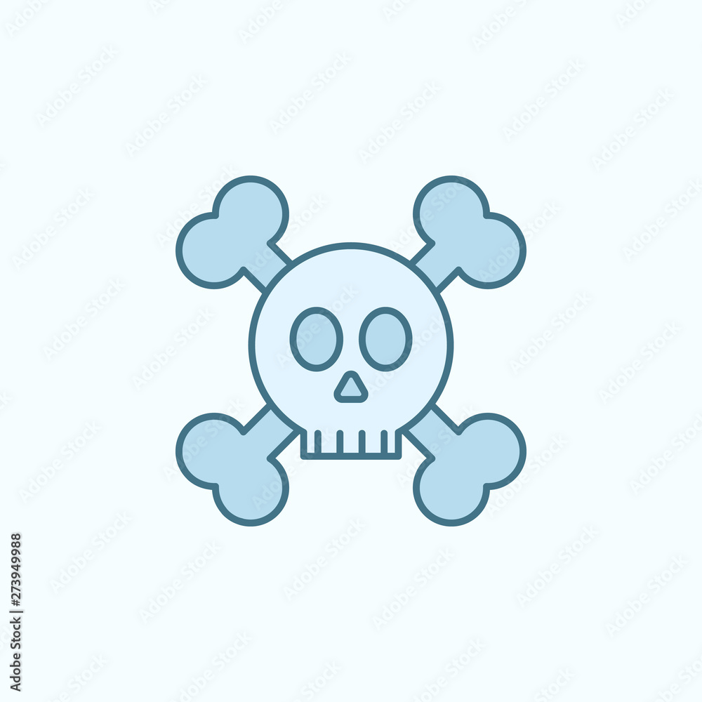 skull and Bones field outline icon. Element of crime icon