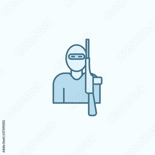 terrorist field outline icon. Element of crime icon