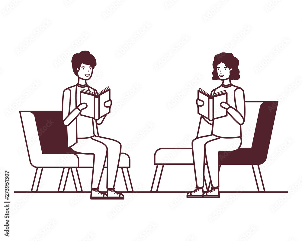 young men sitting in chair with white background young men sitting in chair with white background