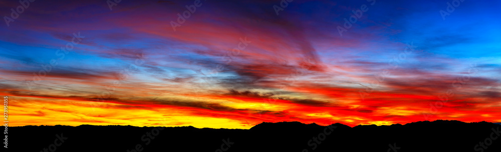 panorama of Sunset over Horizon