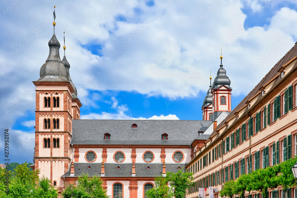 Fototapeta premium The Amorbach Abbey church (Kloster Amorbach), Lower Franconia, Bavaria, Germany