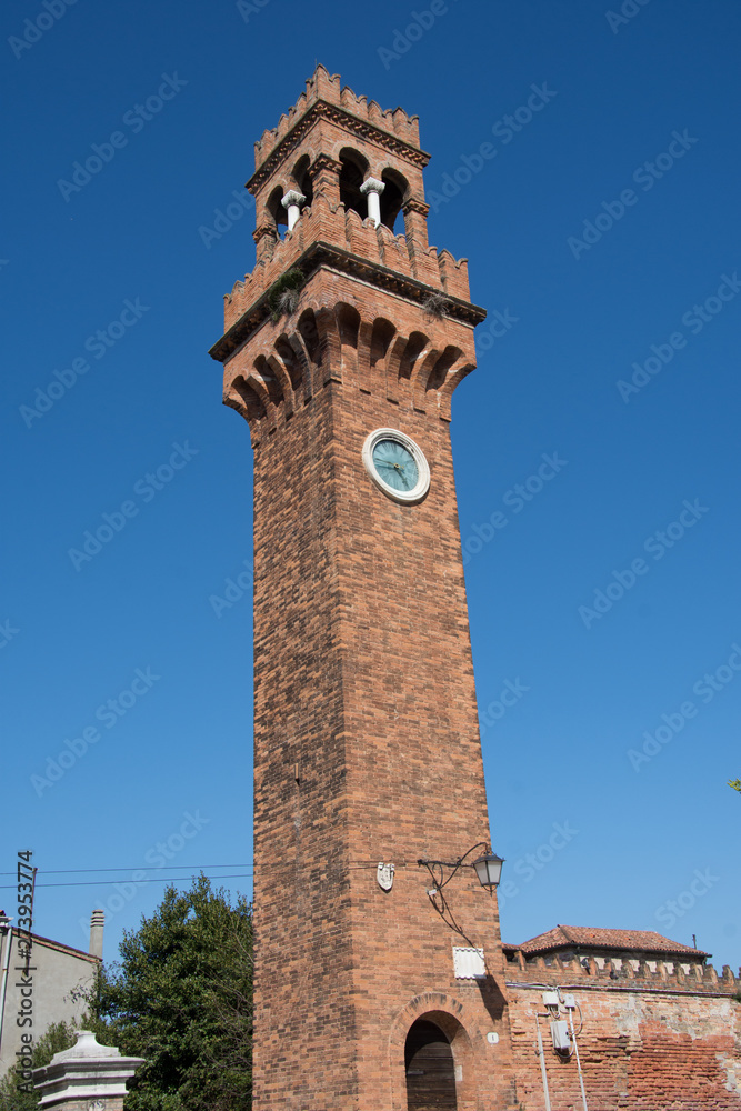 Fototapeta premium Clocktower on the island of Murano, Venice, Italy,march ,2019