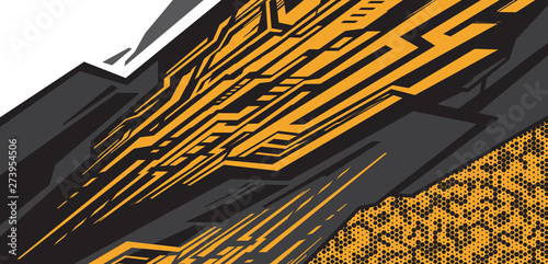 Car decal wrap design vector. Graphic abstract stripe racing background kit designs for vehicle, race car, rall