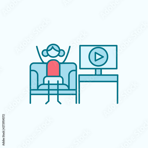 video blogger field outline with red element icon
