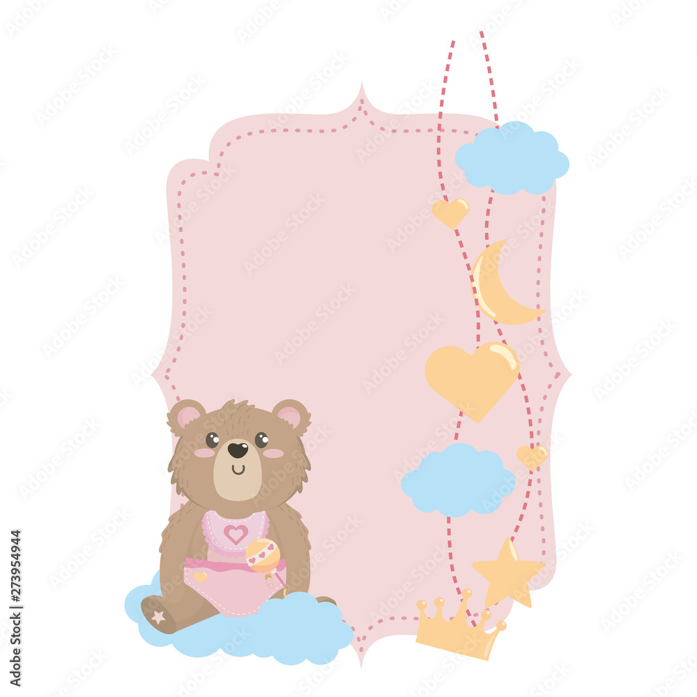 Fototapeta premium Isolated baby shower symbol design