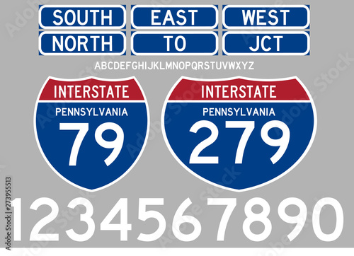 Highway Road signs interstate photo