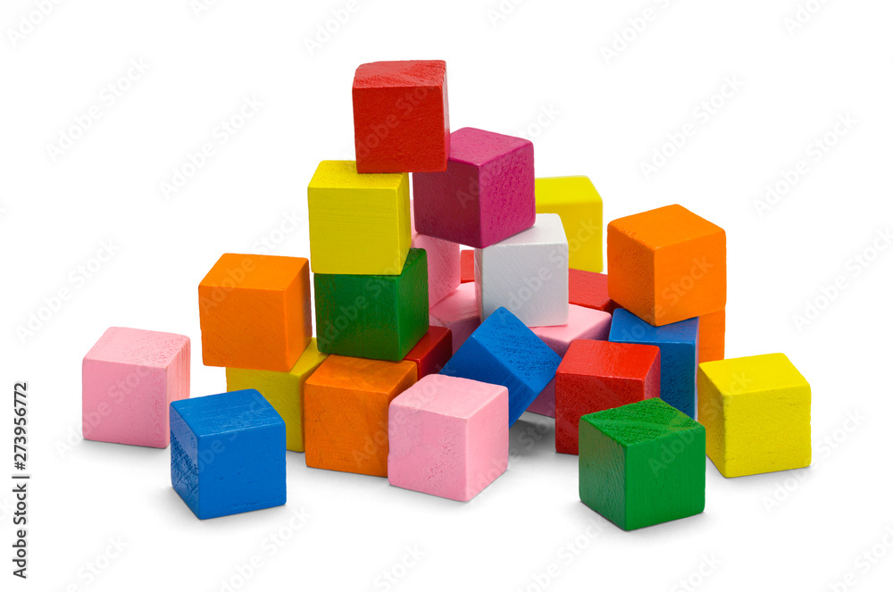 Colorful Wood Block Pile Colorful Wood Block Pile