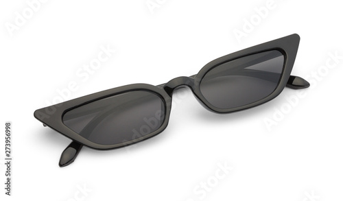 Folded Slim Black Sunglasses