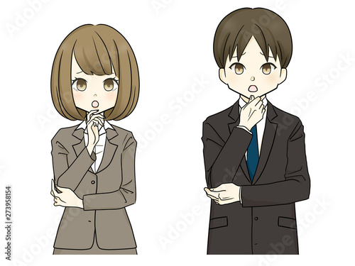 スーツ 顎に手を当てる女性 男性 困る Stock イラスト Adobe Stock スーツ 顎に手を当てる女性 男性 困る Stock イラスト Adobe Stock