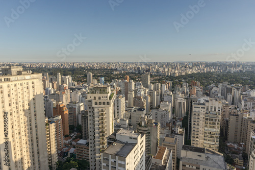 Sao Paulo city view from the top of building in the Paulista Avenue region