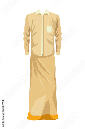 indian man dress icon cartoon