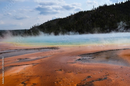 Mist rising from grand prismatic ring