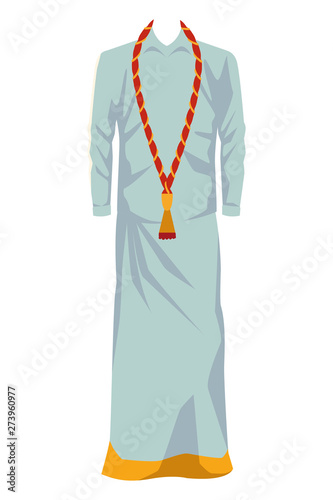 indian man dress icon cartoon