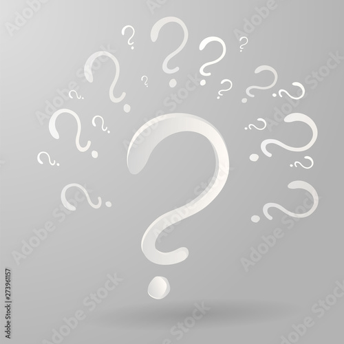Question signs colorful vector illustration, problem and priority challenge concept.