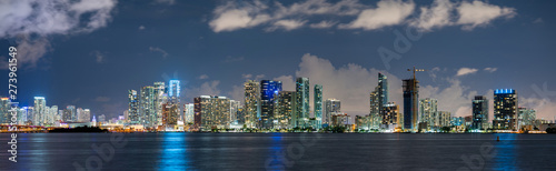 Amazing wide angle panorama Downtown Miami at night © Felix Mizioznikov
