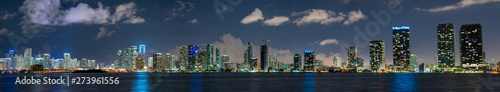 Ultra panorama Downtown Miami night photo