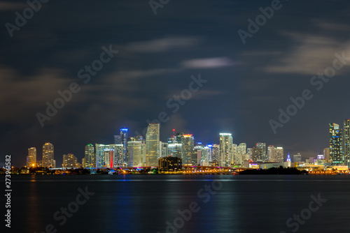 Downtown Miami night across Biscayne Bay
