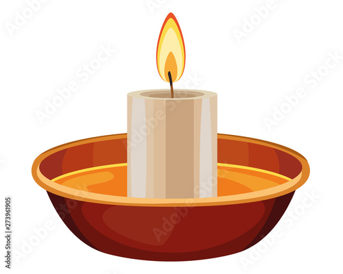 lit candle icon cartoon isolated