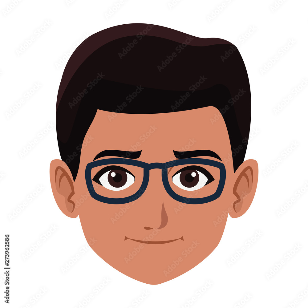 indian boy face avatar cartoon