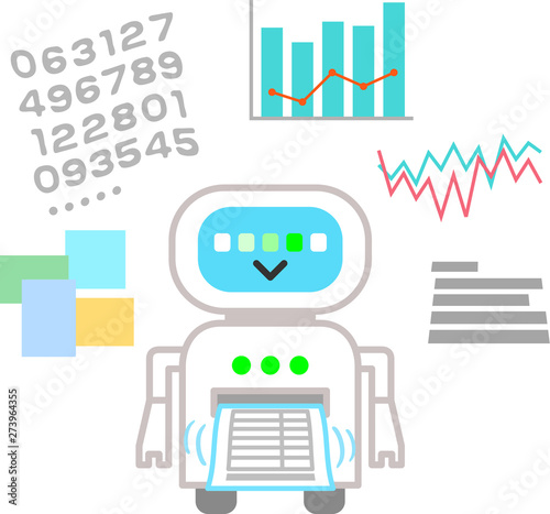 データを分析するロボット © logistock