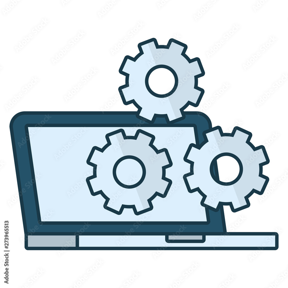 laptop computer settings gears icon laptop computer settings gears icon