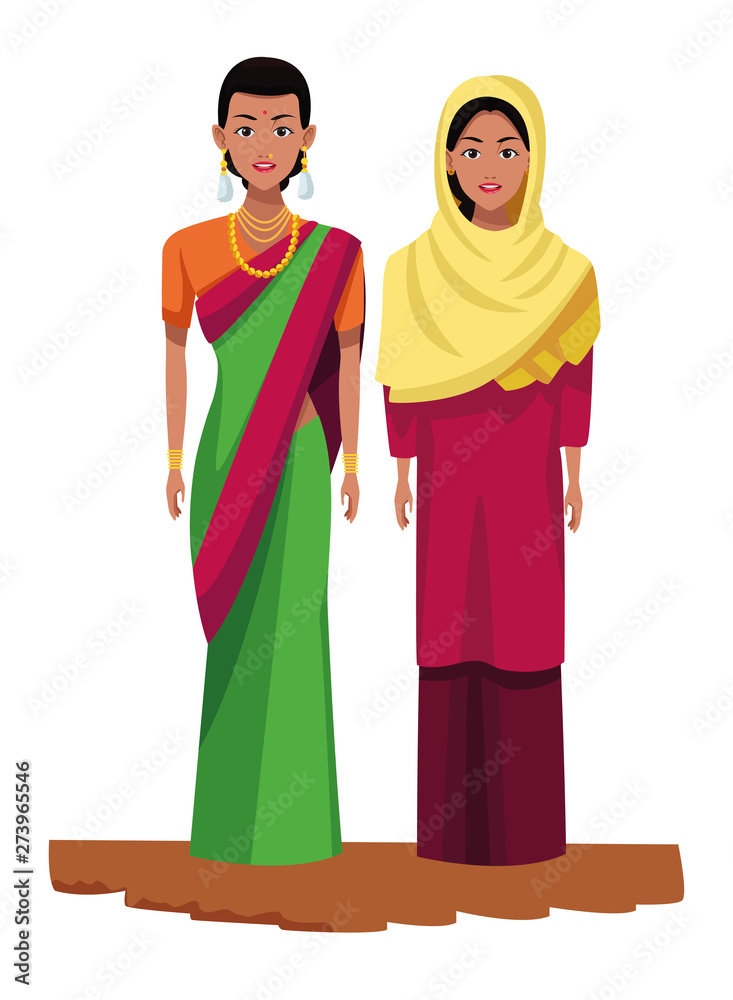 indian women avatar cartoon character