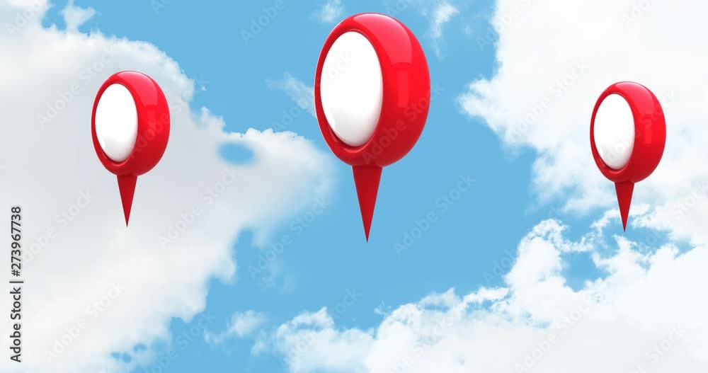 Map pin in the sky 4k
