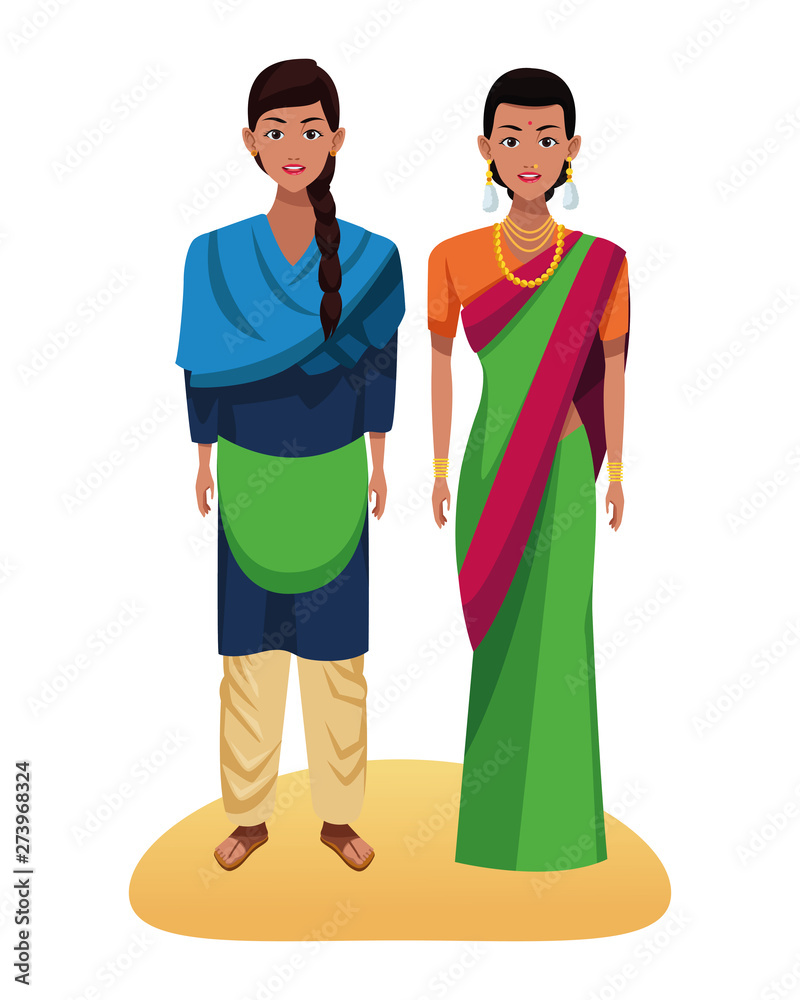 indian women avatar cartoon character