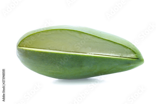 green mango on white background