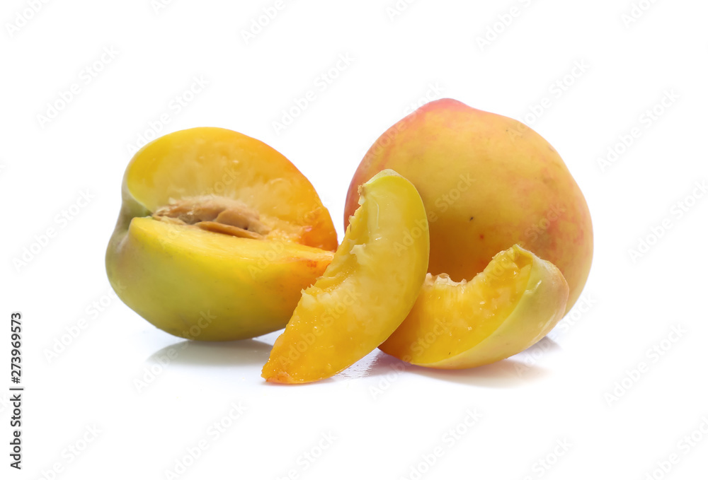 Peach  isolated on white background