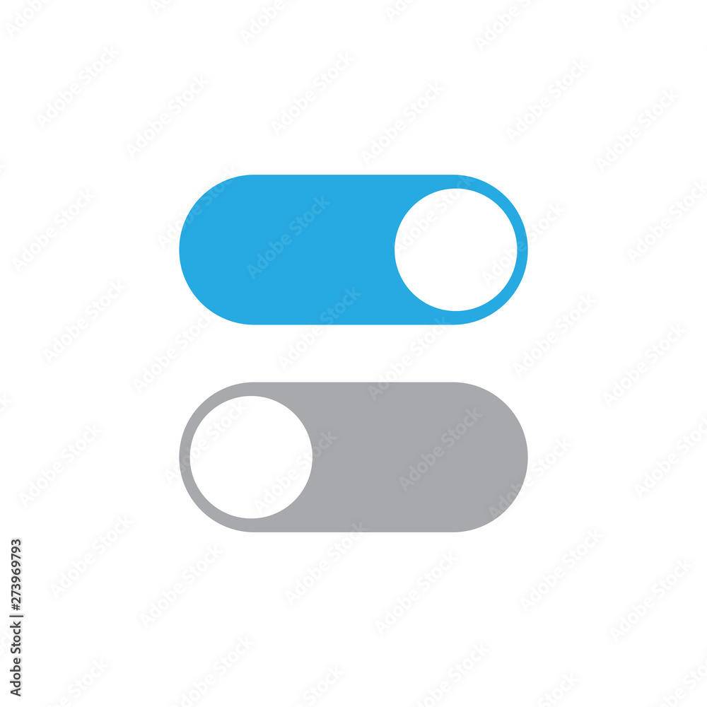 Toggle switch vector icon, On and Off position simple icons Toggle switch vector icon, On and Off position simple icons