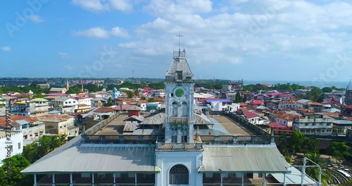 Aerial. Stone town, Zanzibar, Tanzania.