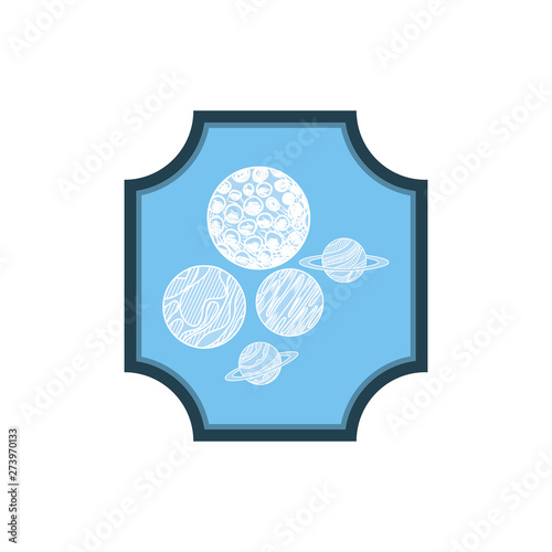 frame with planets of the solar system