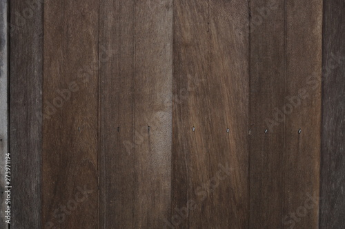 Old wood fence plank texture and background,Brown color and vintage tone.