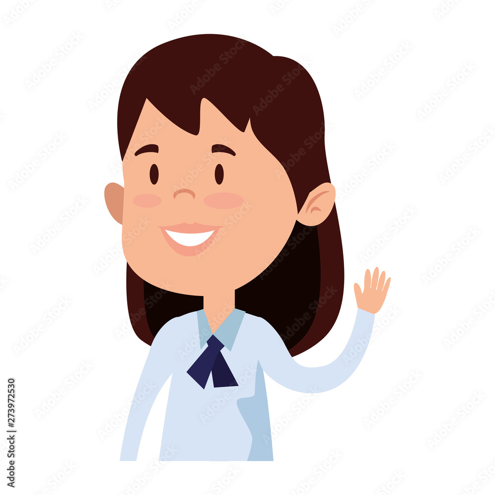 happy student girl comic character happy student girl comic character