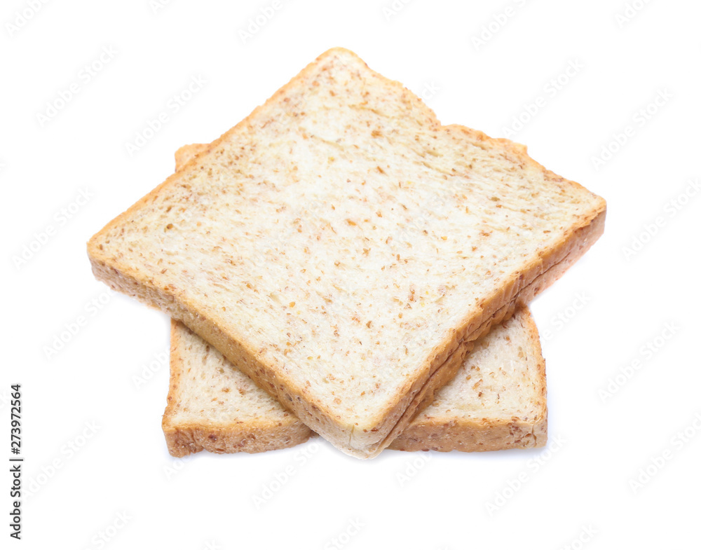 sliced bread isolated on white background