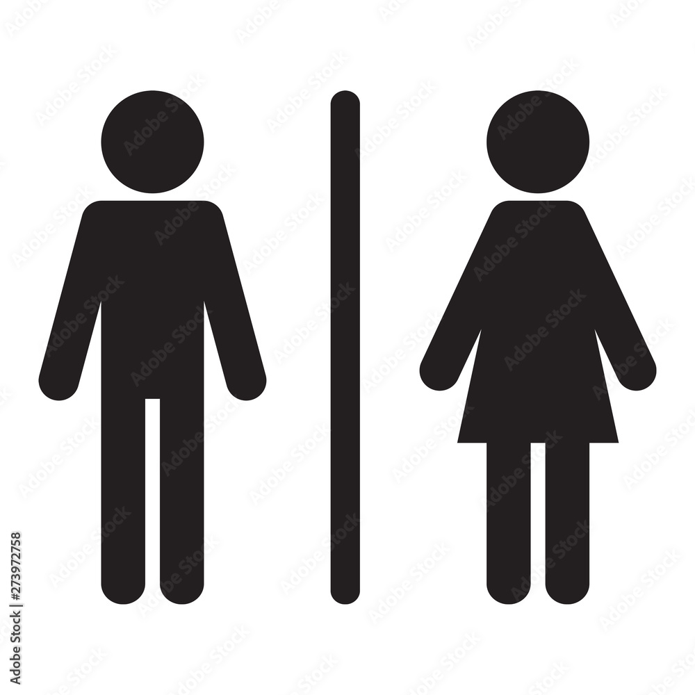 man woman toilet sign logo black man woman toilet sign logo black