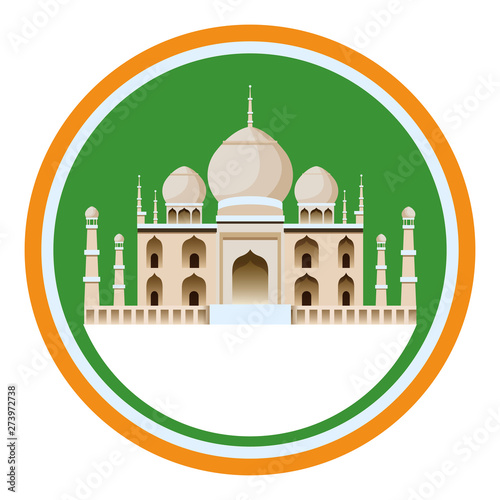 indian building monuments icon cartoon