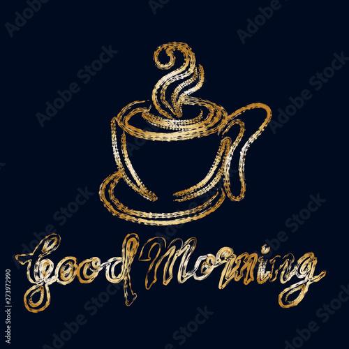 vintage background with cup of coffee