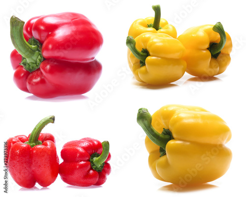 sweet pepper isolated on a white background  Mix  set   collection 