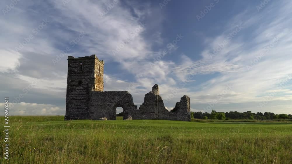 Knowlton Church, Dorset, England. Slow pan, morning light. Knowlton Church, Dorset, England. Slow pan, morning light.
