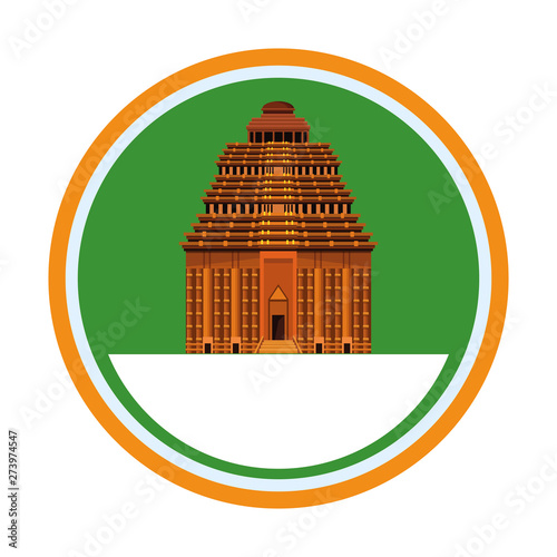 indian building monuments icon cartoon