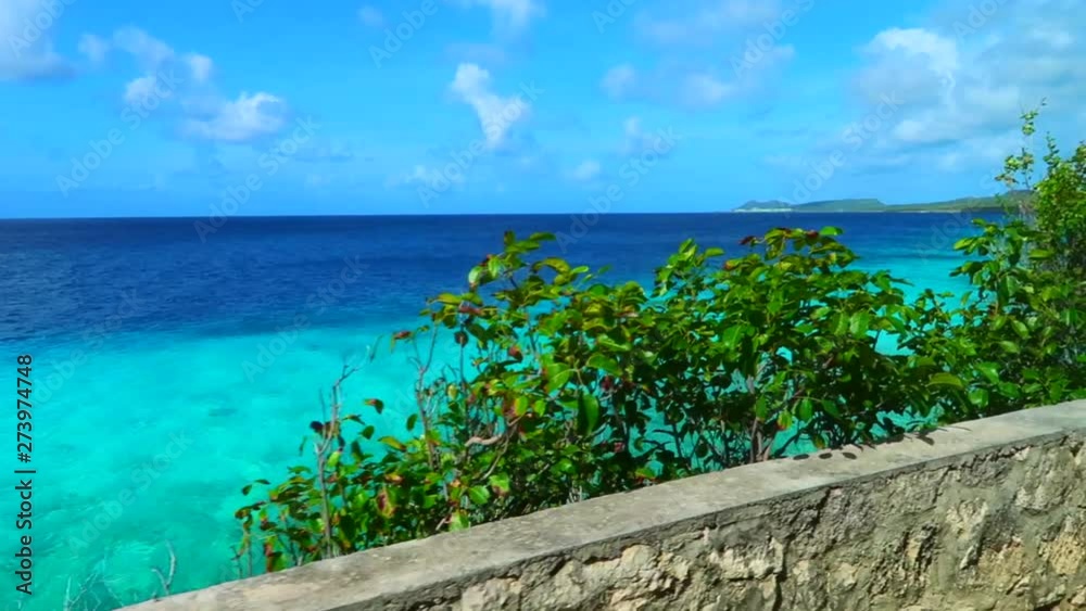The beautiful blue waters off the coast of Bonaire The beautiful blue waters off the coast of Bonaire