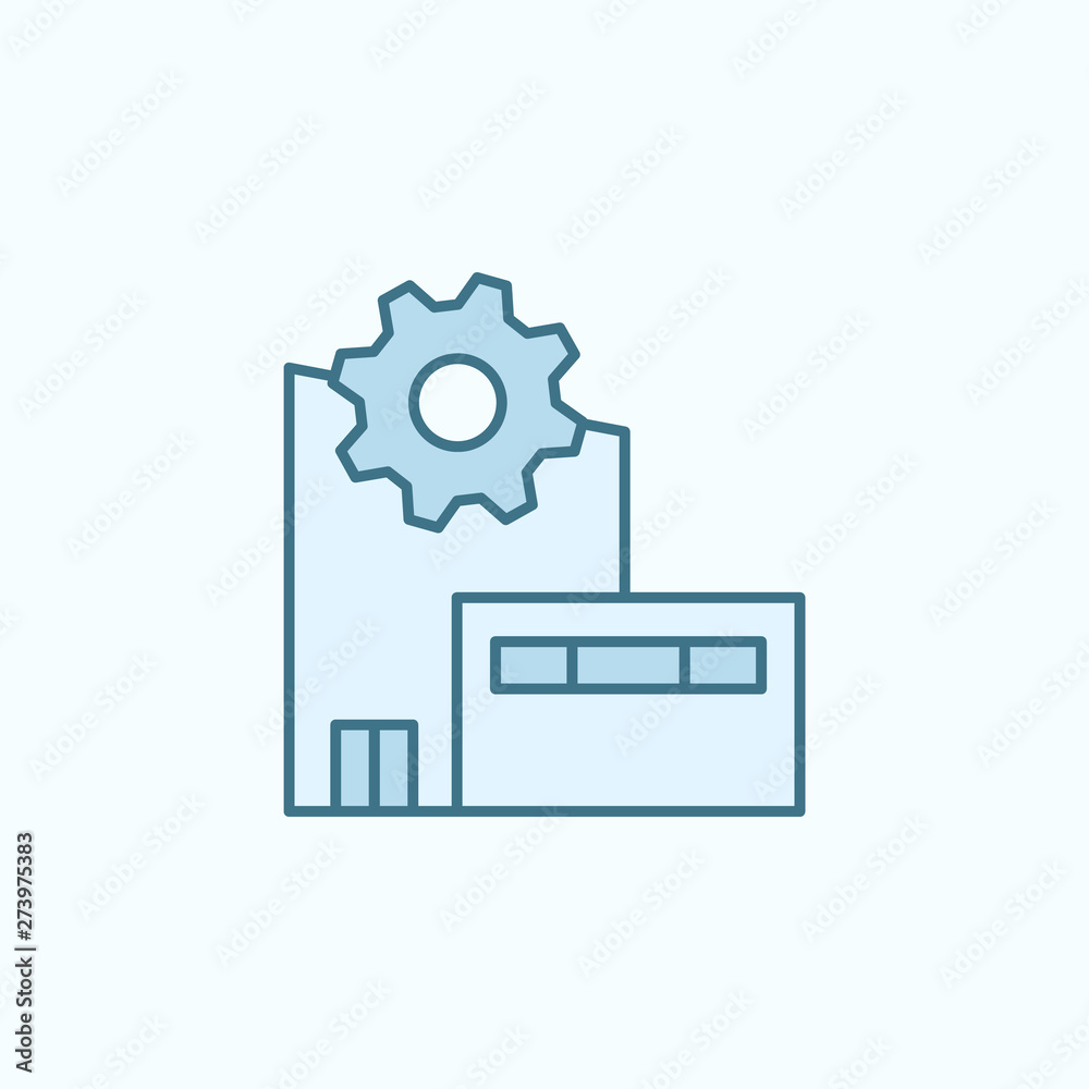 manufacturing plant with simple color element icon manufacturing plant with simple color element icon